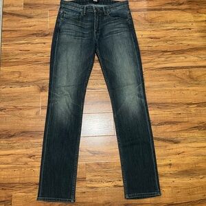 PAIGE Dark Blue Slim Straight Leg Jeans